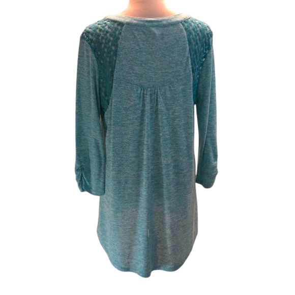 No Boundaries Mint Lace Top Women’s XXL Hi-Lo Hem 3/4 Sleeve + Infinity Scarf - Picture 3 of 10